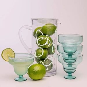 Kate Spade Blue Margarita Set with Pitcher and Glasses